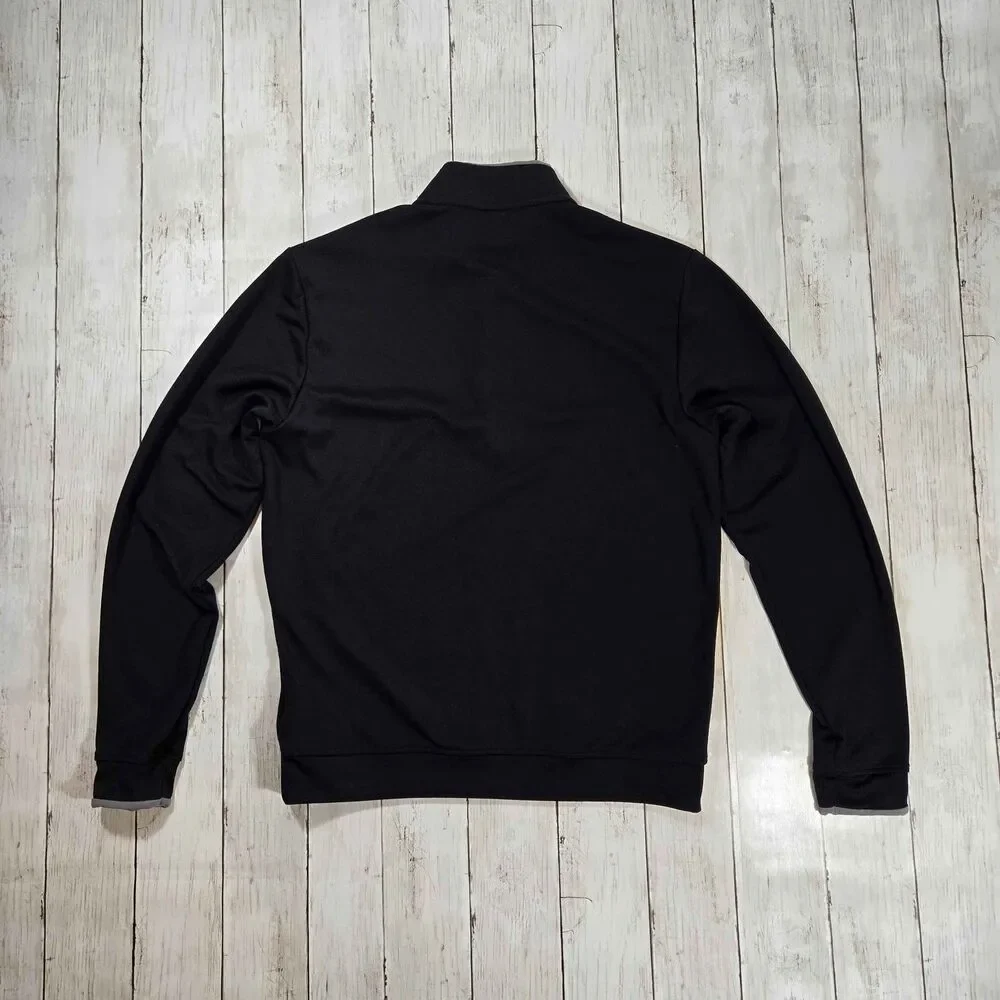 Adidas Mens Quarter Zip Pullover Size S Black Athletic Long Sleeve Sweatshirt